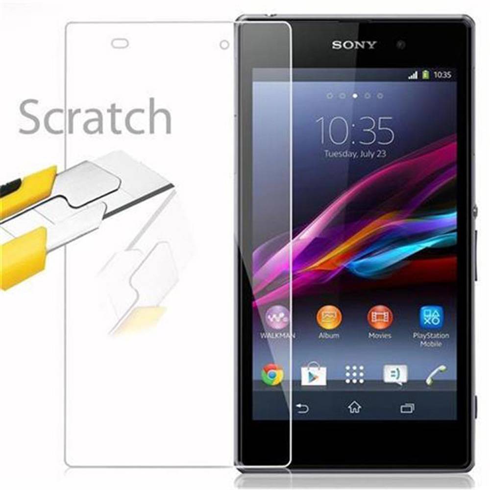 Cadorabo Panzer Folie für Sony Xperia Z1 Schutzfolie in Transparent Gehärtetes Tempered Display-Schutzglas