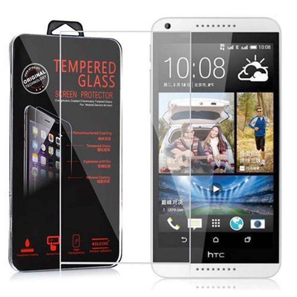 Cadorabo Panzer Folie für HTC Desire 816 Schutzfolie in Transparent Gehärtetes Tempered Display-Schutzglas