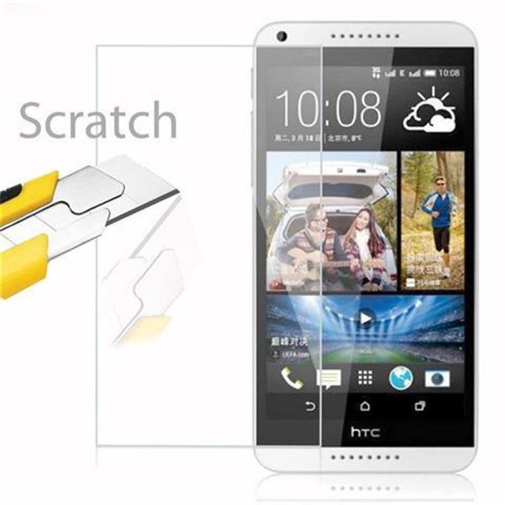 Cadorabo Panzer Folie für HTC Desire 816 Schutzfolie in Transparent Gehärtetes Tempered Display-Schutzglas
