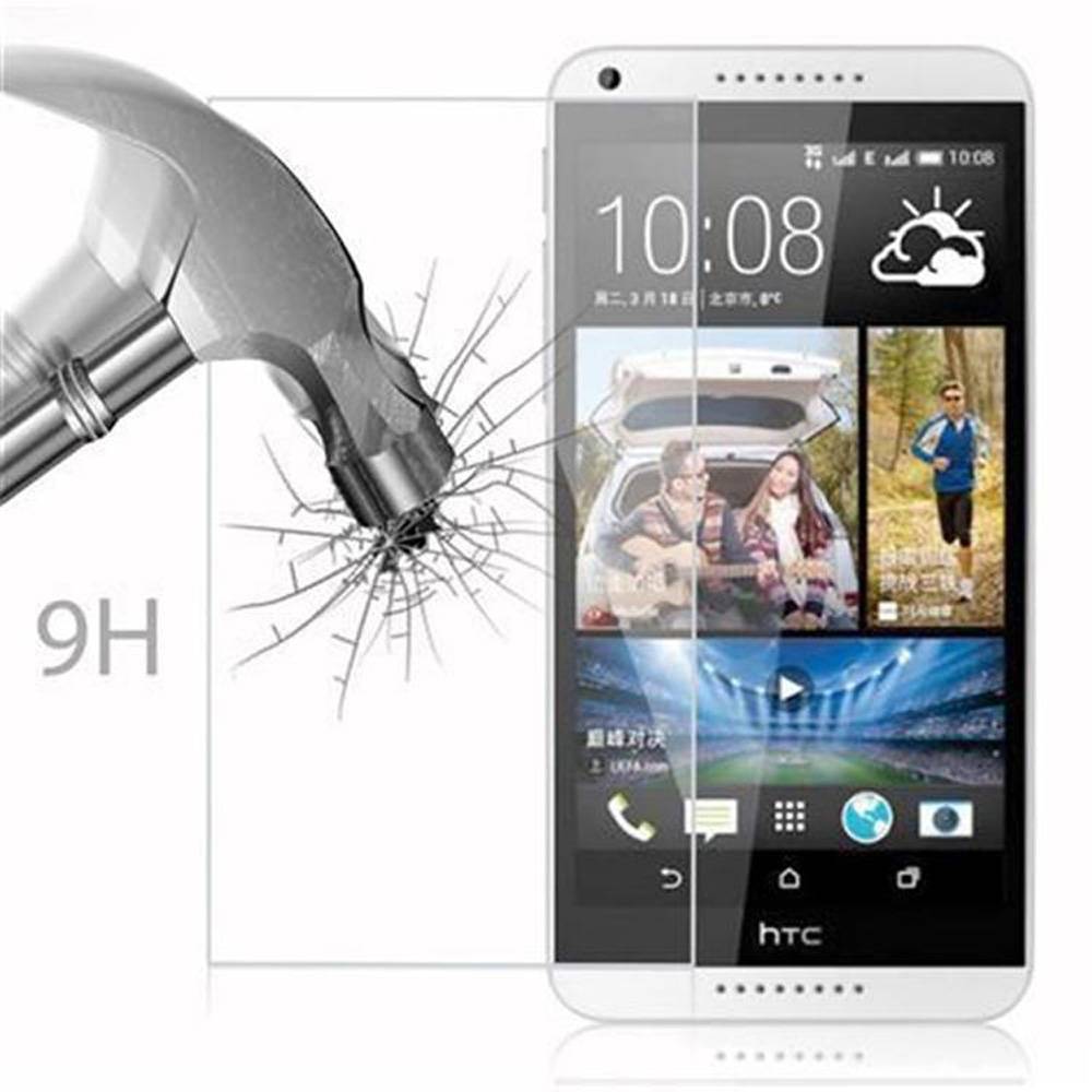 Cadorabo Panzer Folie für HTC Desire 816 Schutzfolie in Transparent Gehärtetes Tempered Display-Schutzglas