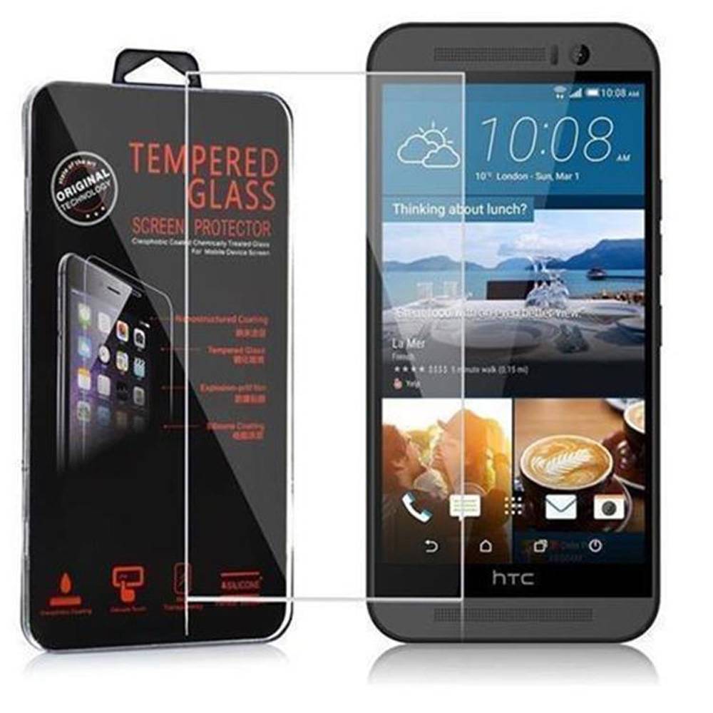 Cadorabo Panzer Folie für HTC ONE M9 (3.Gen.) Schutzfolie in Transparent Gehärtetes Tempered Display-Schutzglas