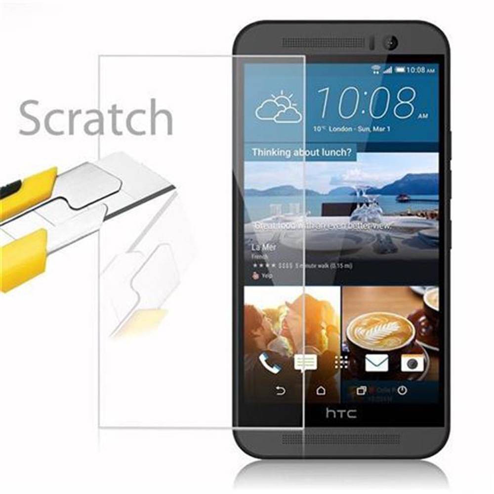 Cadorabo Panzer Folie für HTC ONE M9 (3.Gen.) Schutzfolie in Transparent Gehärtetes Tempered Display-Schutzglas
