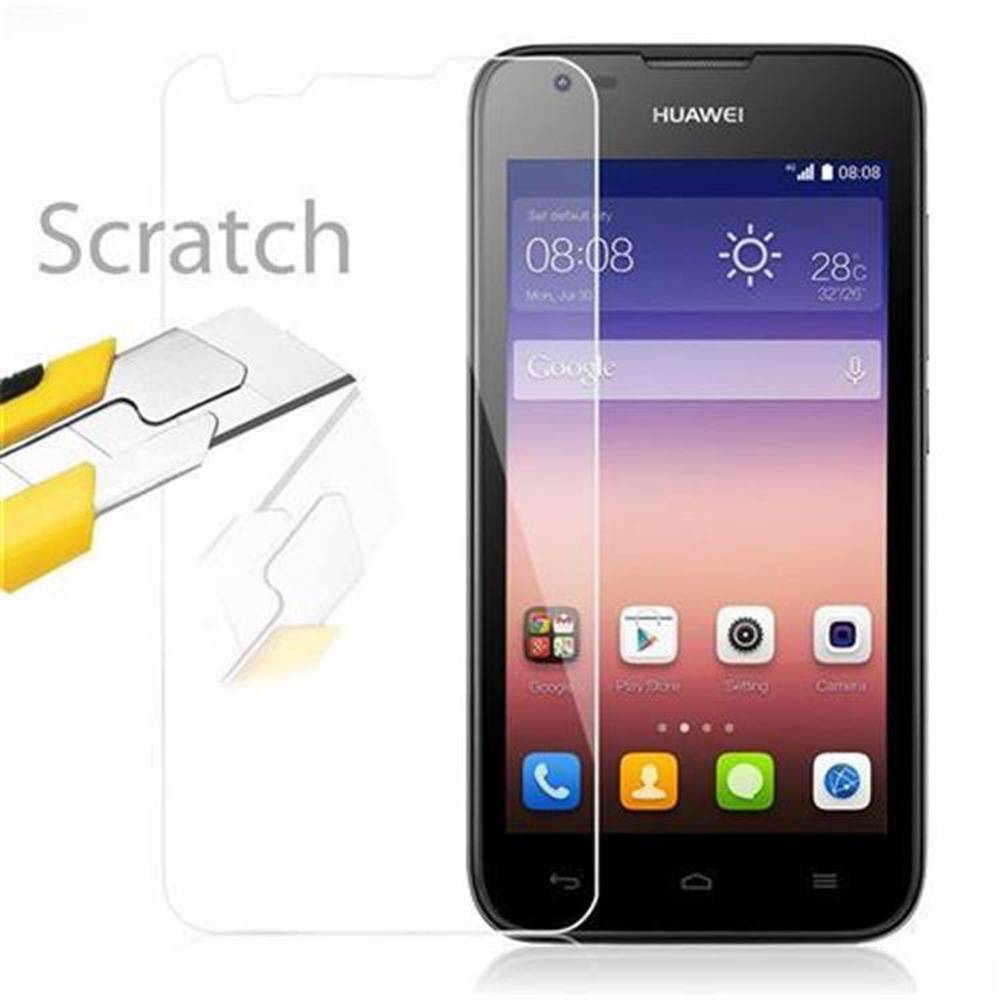 Cadorabo Panzer Folie für Huawei Ascend Y550 Schutzfolie in Transparent Gehärtetes Tempered Display-Schutzglas