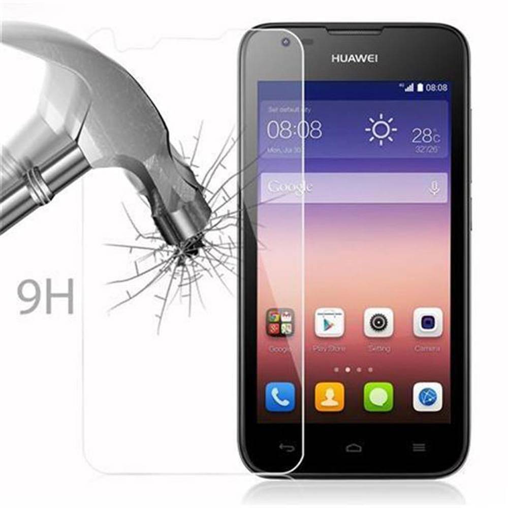Cadorabo Panzer Folie für Huawei Ascend Y550 Schutzfolie in Transparent Gehärtetes Tempered Display-Schutzglas