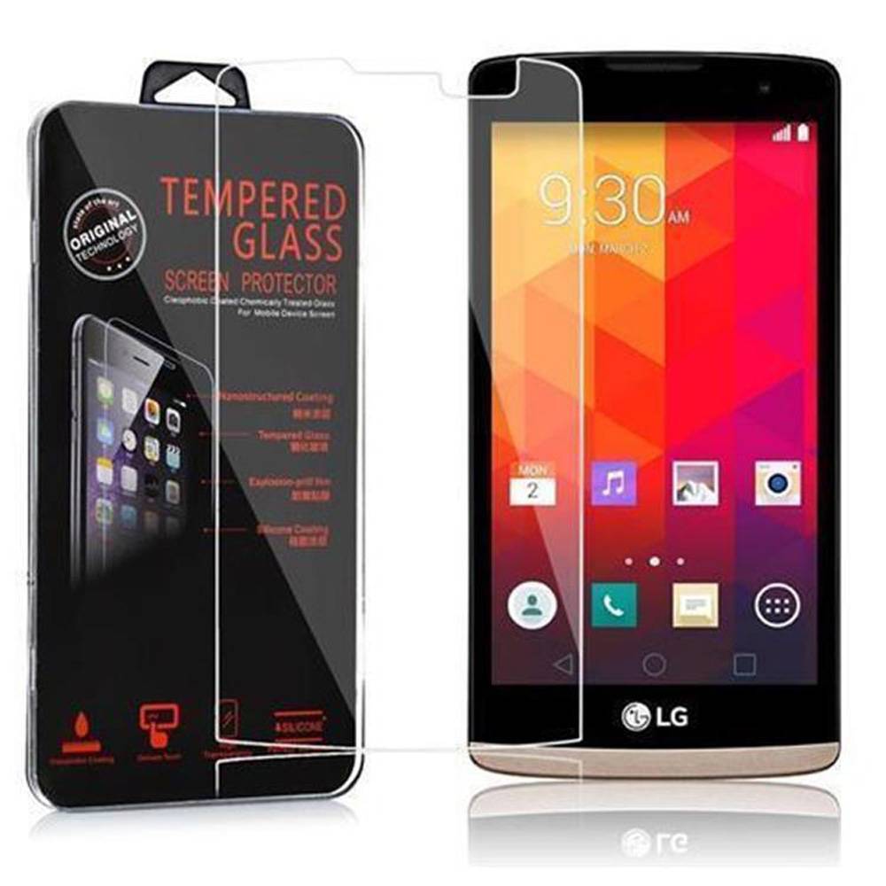 Cadorabo Panzer Folie für LG LEON Schutzfolie in Transparent Gehärtetes Tempered Display-Schutzglas