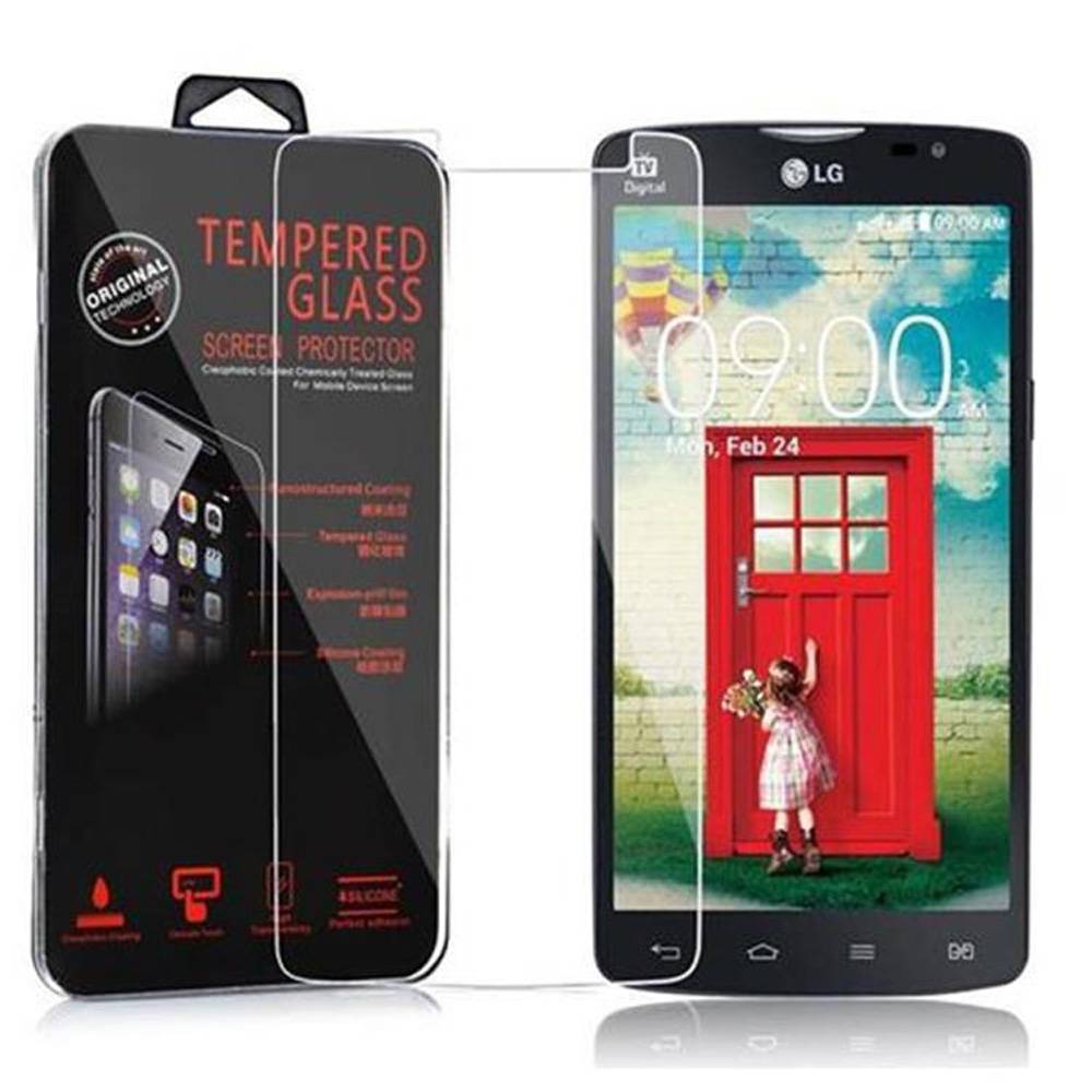 Cadorabo Panzer Folie für LG L80 Schutzfolie in Transparent Gehärtetes Tempered Display-Schutzglas