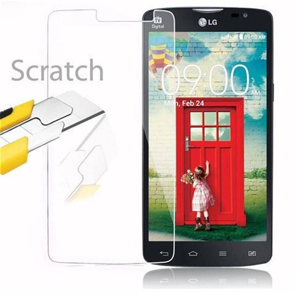 Cadorabo Panzer Folie für LG L80 Schutzfolie in Transparent Gehärtetes Tempered Display-Schutzglas