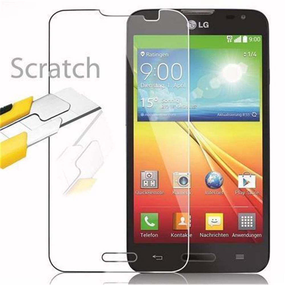 Cadorabo Panzer Folie für LG L70 (1.SIM) Schutzfolie in Transparent Gehärtetes Tempered Display-Schutzglas
