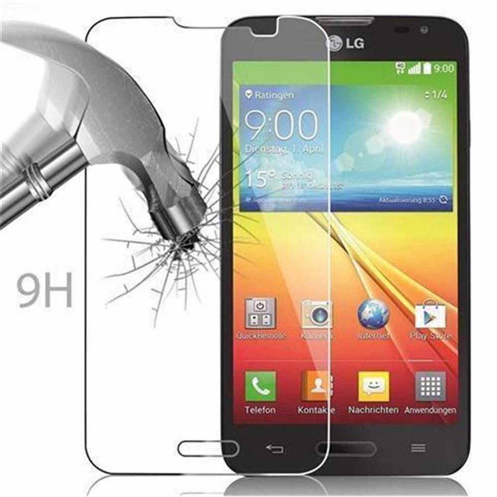 Cadorabo Panzer Folie für LG L70 (1.SIM) Schutzfolie in Transparent Gehärtetes Tempered Display-Schutzglas