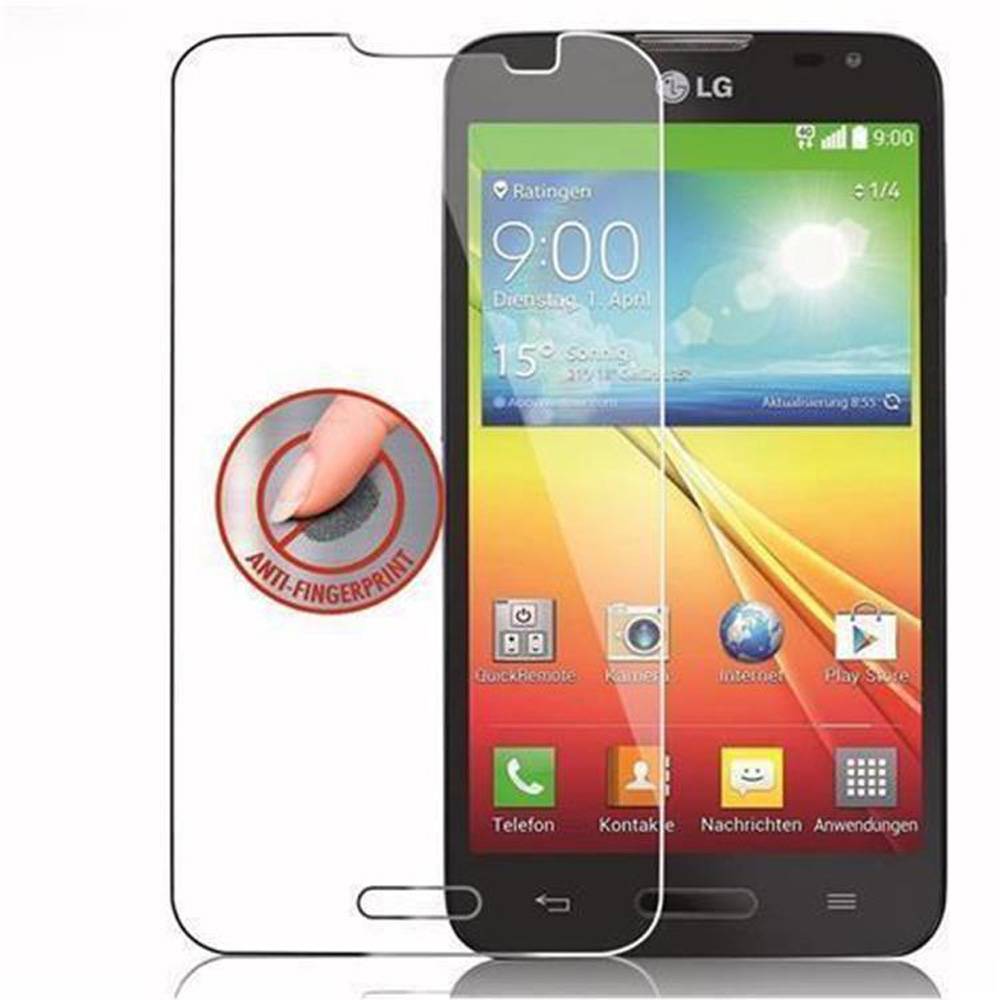 Cadorabo Panzer Folie für LG L70 (1.SIM) Schutzfolie in Transparent Gehärtetes Tempered Display-Schutzglas