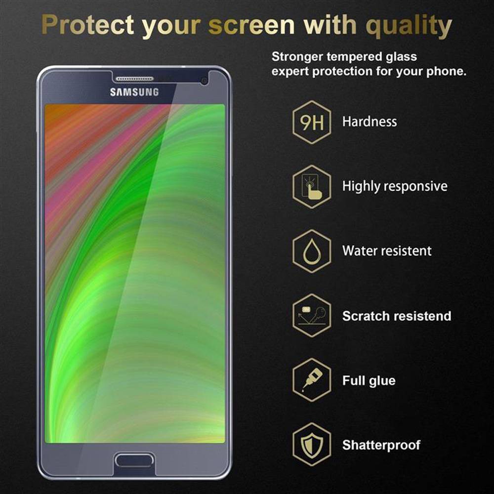 Cadorabo Panzer Folie für Samsung Galaxy A7 2015 Schutzfolie in Transparent Gehärtetes Tempered Display-Schutzglas