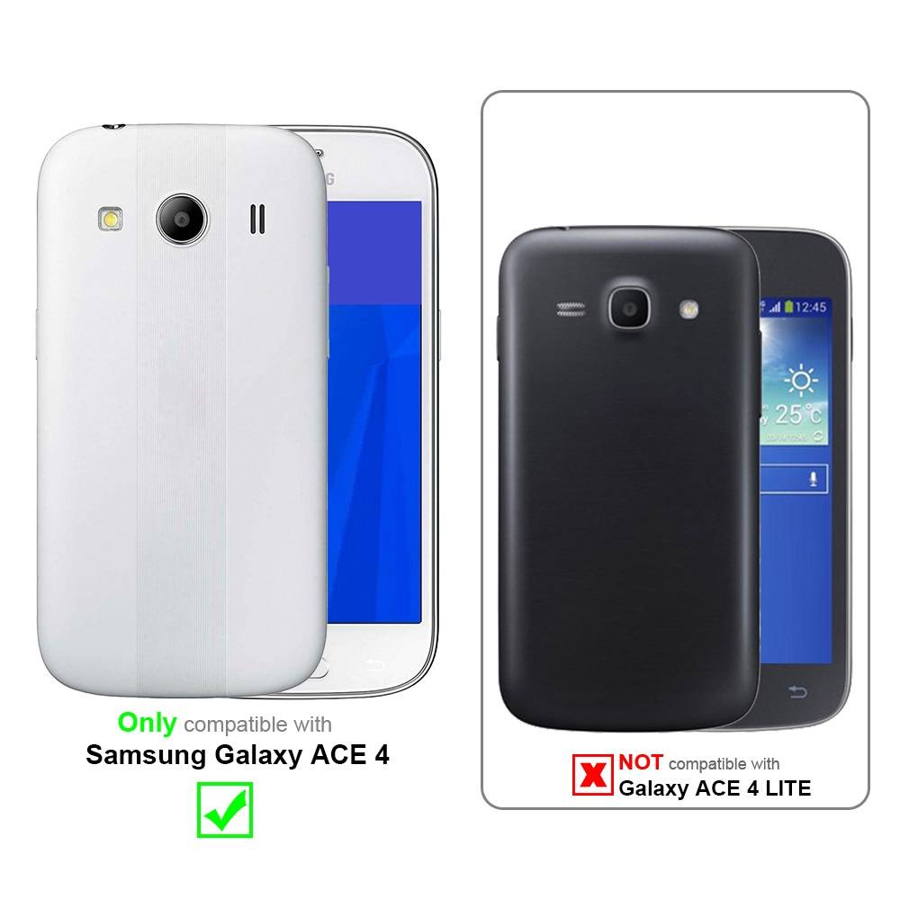 Cadorabo Panzer Folie für Samsung Galaxy ACE 4 Schutzfolie in Transparent Gehärtetes Tempered Display-Schutzglas