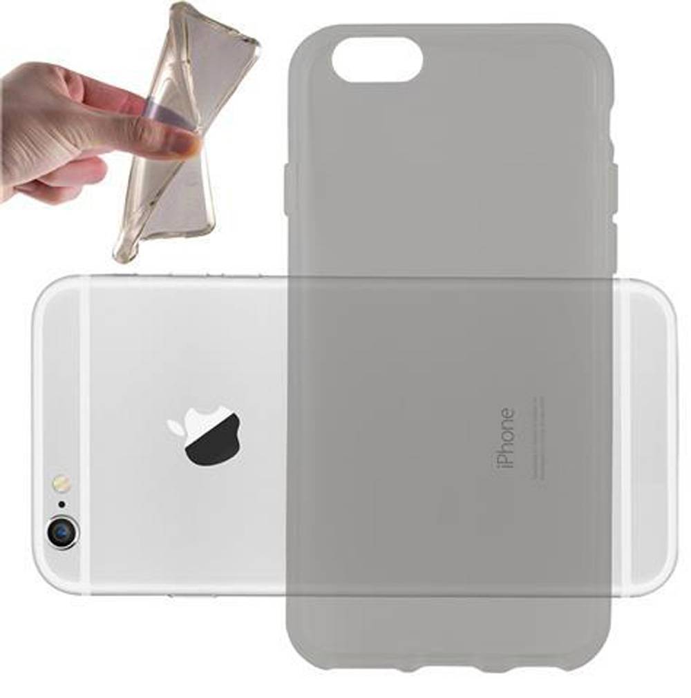Cadorabo Hülle für Apple iPhone 6 / 6S Schutz Hülle in Schwarz Schutzhülle TPU Silikon Cover Etui Case