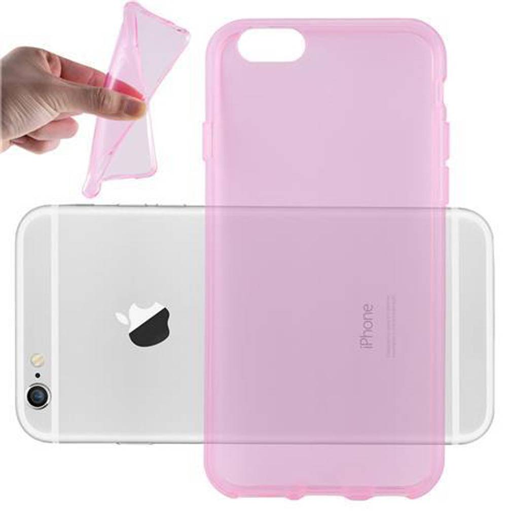 Cadorabo Hülle für Apple iPhone 6 / 6S Schutz Hülle in Pink Schutzhülle TPU Silikon Cover Etui Case