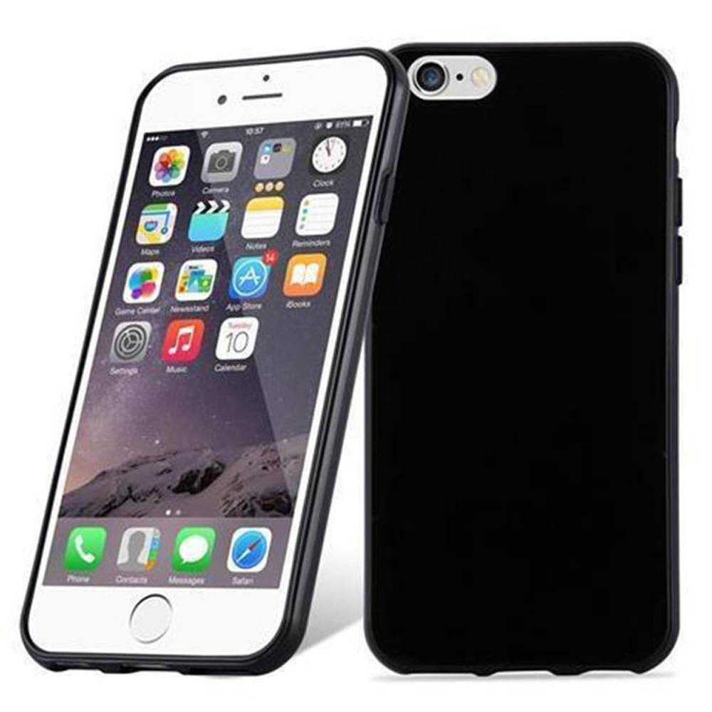 Cadorabo Hülle für Apple iPhone 6 / 6S Schutz Hülle in Schwarz Schutzhülle TPU Silikon Cover Etui Case