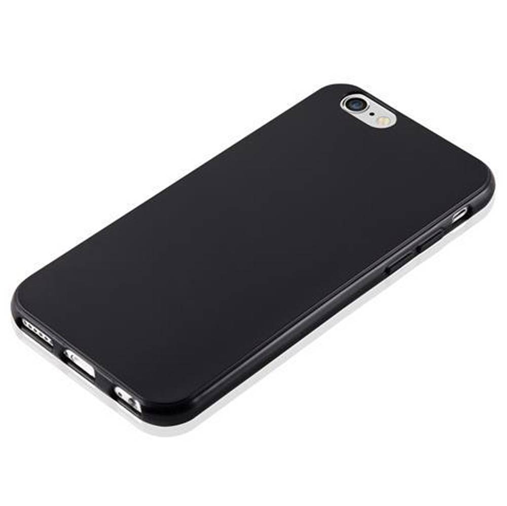 Cadorabo Hülle für Apple iPhone 6 / 6S Schutz Hülle in Schwarz Schutzhülle TPU Silikon Cover Etui Case