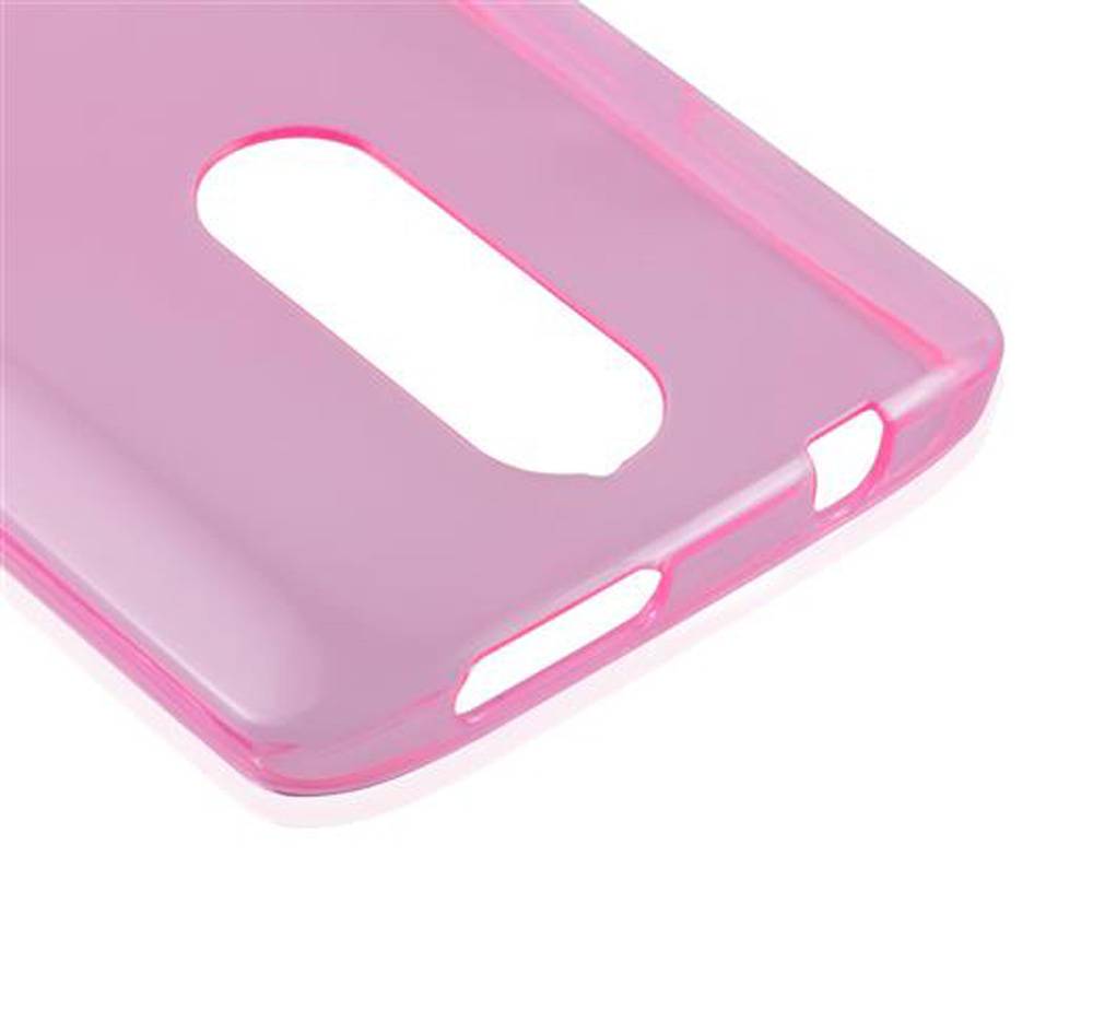 Cadorabo Hülle für Motorola MOTO X FORCE Schutz Hülle in Pink Schutzhülle TPU Silikon Cover Etui Case