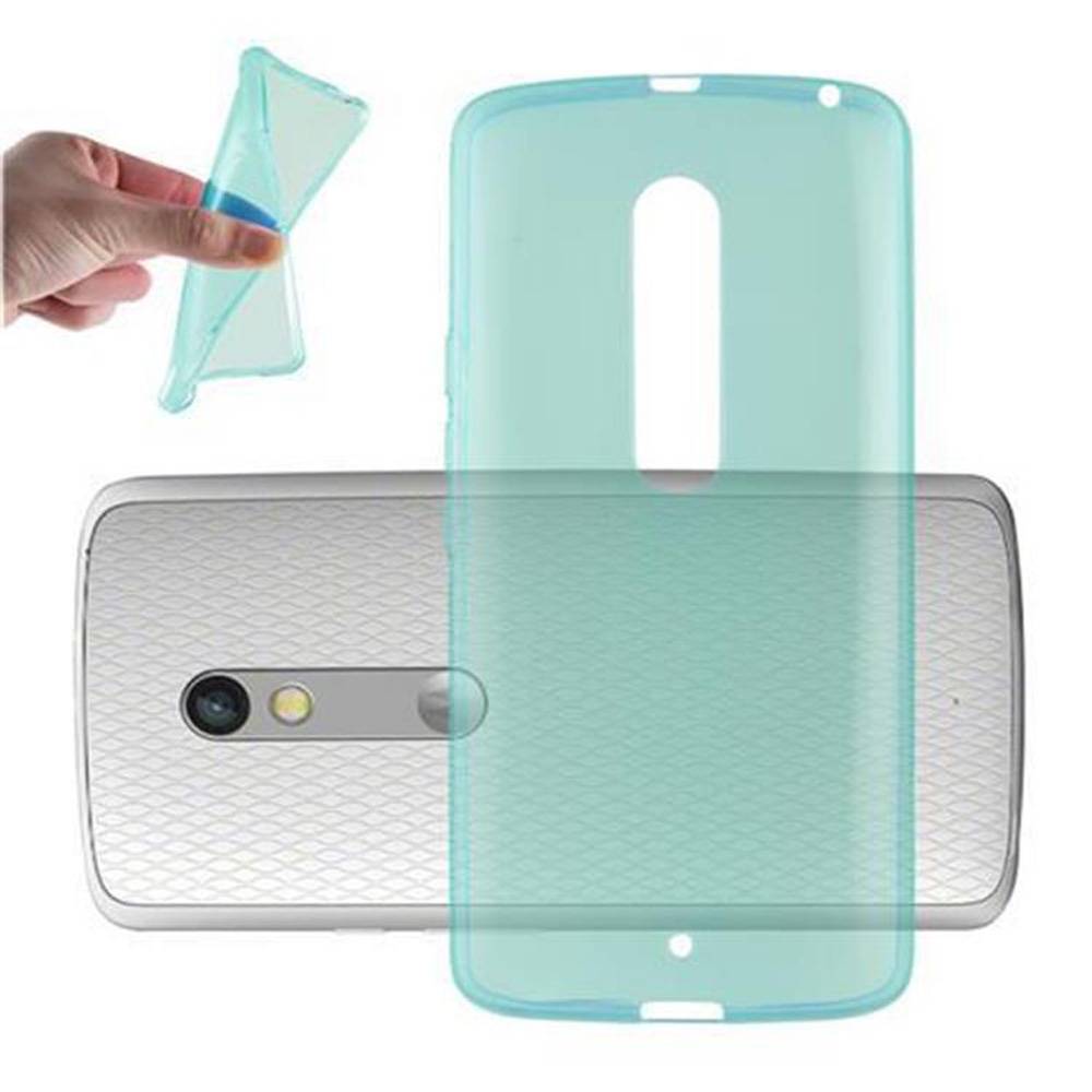Cadorabo Hülle für Motorola MOTO X PLAY Schutz Hülle in Blau Schutzhülle TPU Silikon Cover Etui Case