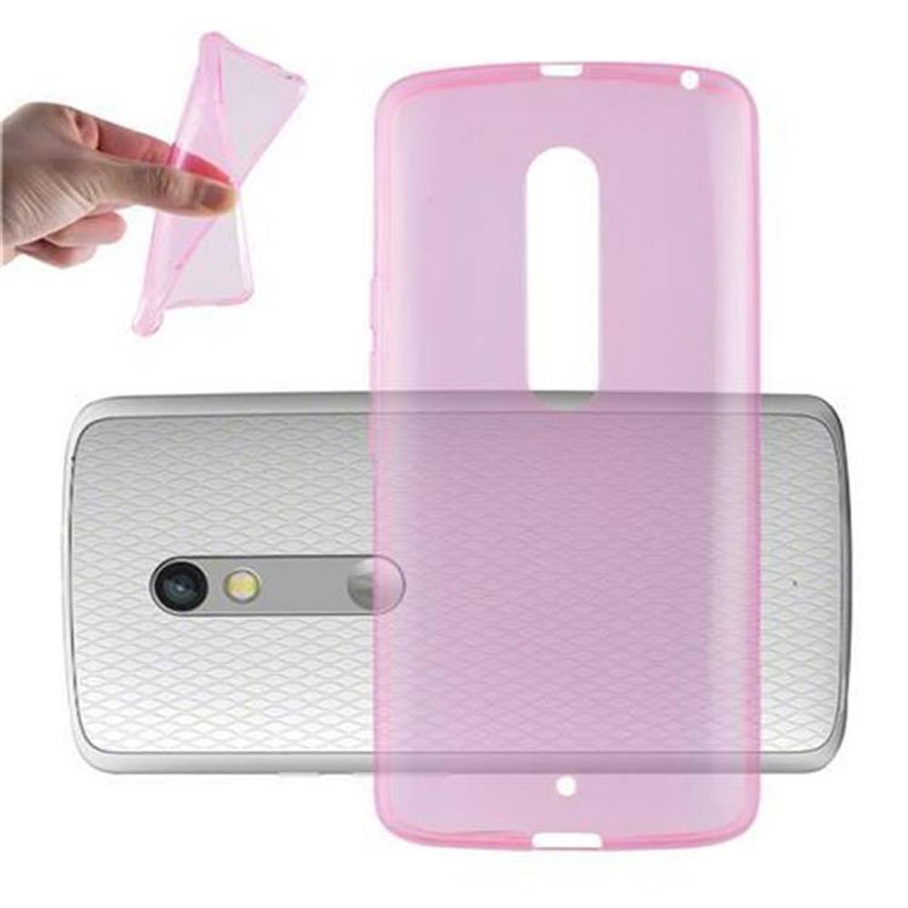 Cadorabo Hülle für Motorola MOTO X PLAY Schutz Hülle in Pink Schutzhülle TPU Silikon Cover Etui Case