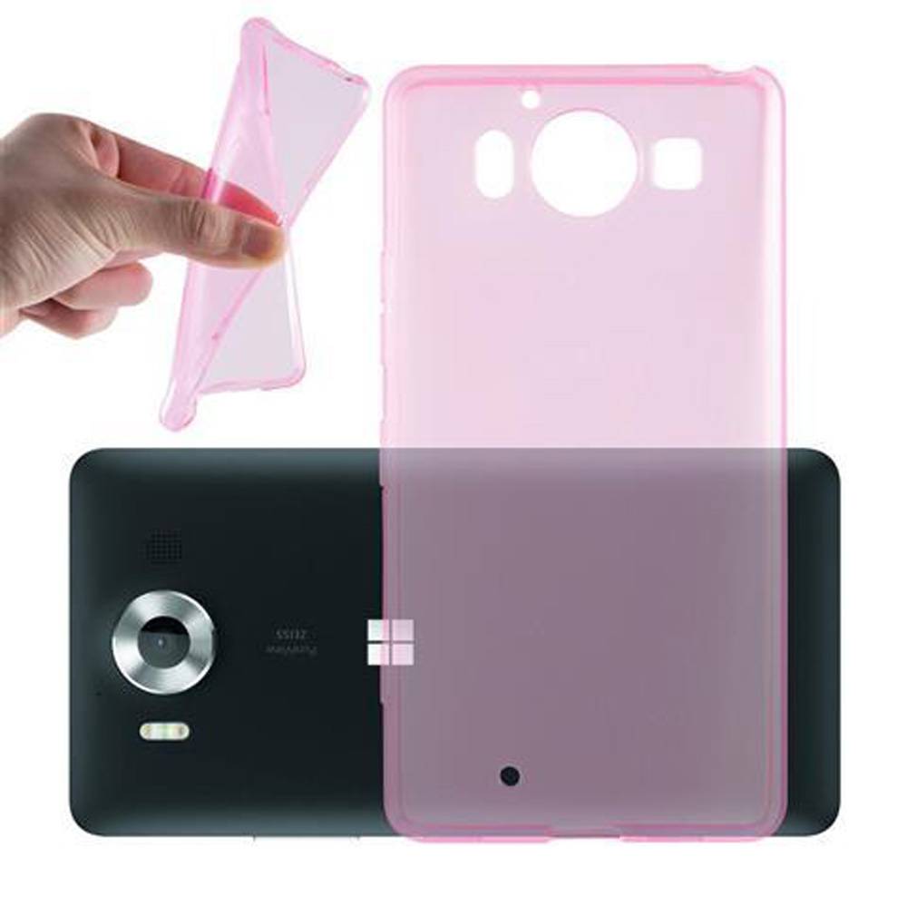 Cadorabo Hülle für Nokia Lumia 950 XL Schutz Hülle in Pink Schutzhülle TPU Silikon Cover Etui Case