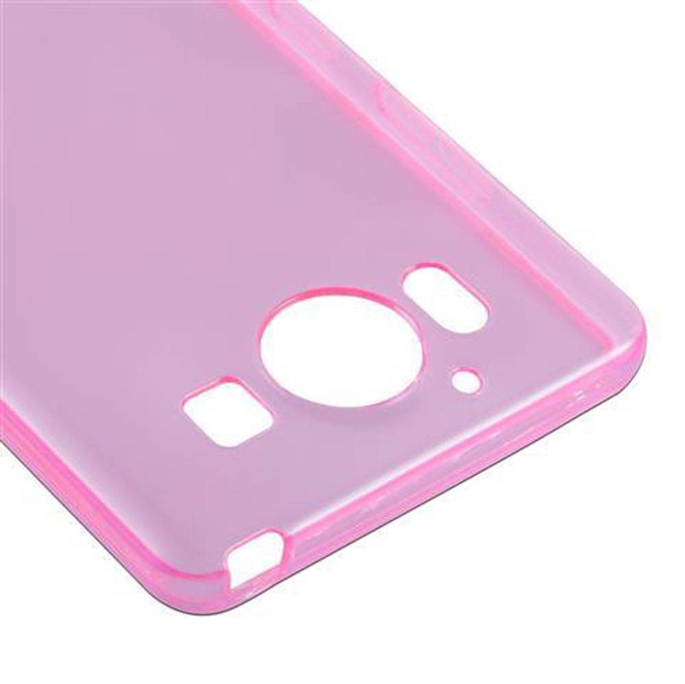 Cadorabo Hülle für Nokia Lumia 950 XL Schutz Hülle in Pink Schutzhülle TPU Silikon Cover Etui Case