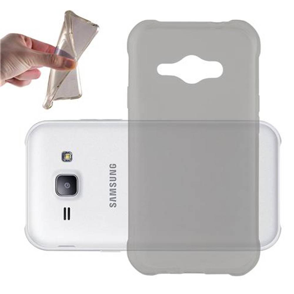 Cadorabo Hülle für Samsung Galaxy J1 ACE Schutz Hülle in Schwarz Schutzhülle TPU Silikon Cover Etui Case