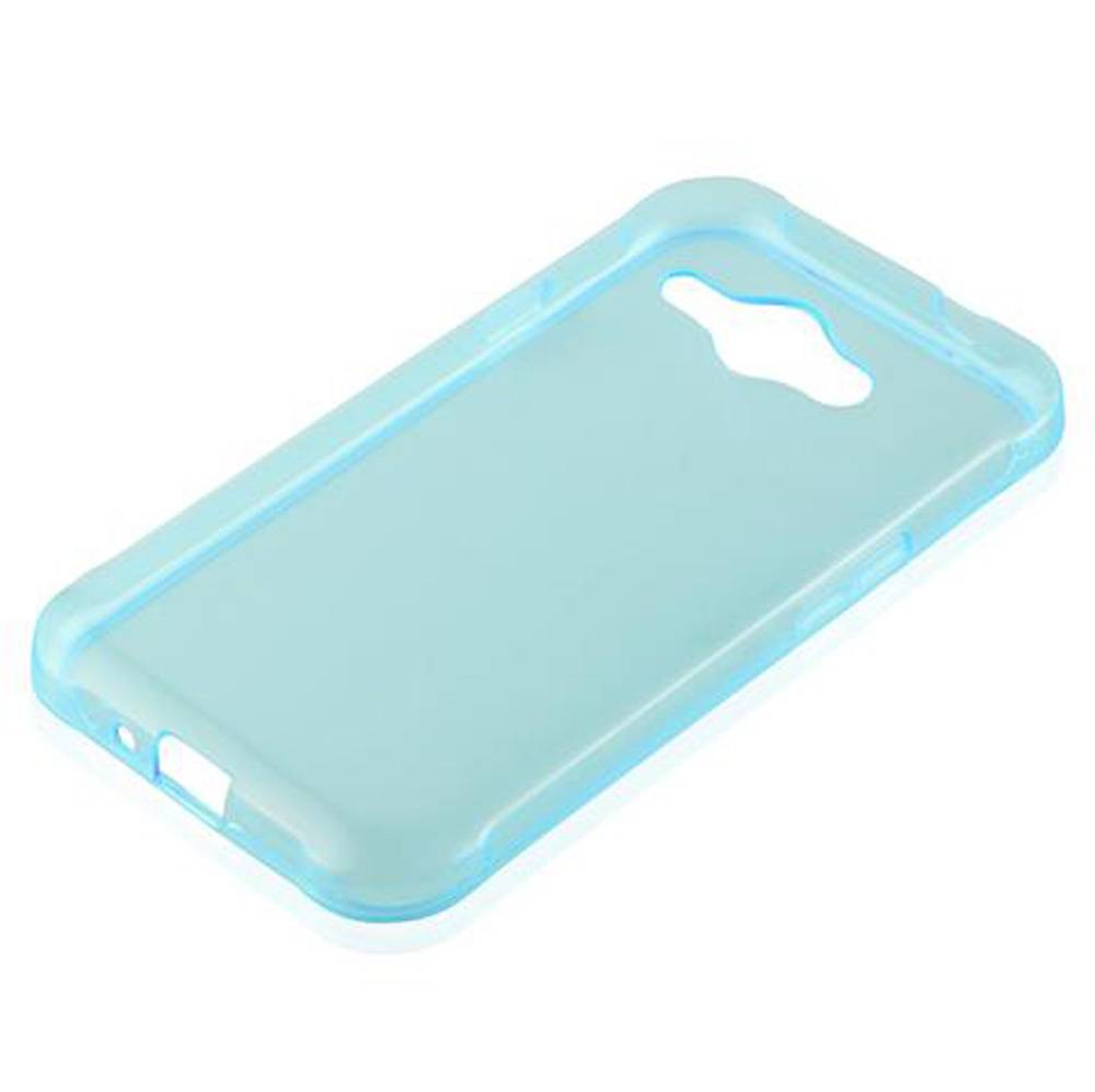 Cadorabo Hülle für Samsung Galaxy J1 ACE Schutz Hülle in Blau Schutzhülle TPU Silikon Cover Etui Case