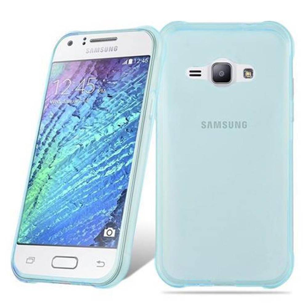Cadorabo Hülle für Samsung Galaxy J1 ACE Schutz Hülle in Blau Schutzhülle TPU Silikon Cover Etui Case