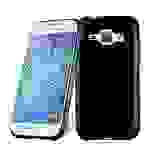 Cadorabo Hülle für Samsung Galaxy J1 2015 Schutz Hülle in Schwarz Schutzhülle TPU Silikon Cover Etui Case