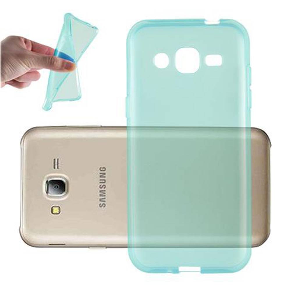 Cadorabo Hülle für Samsung Galaxy J2 2015 Schutz Hülle in Blau Schutzhülle TPU Silikon Cover Etui Case