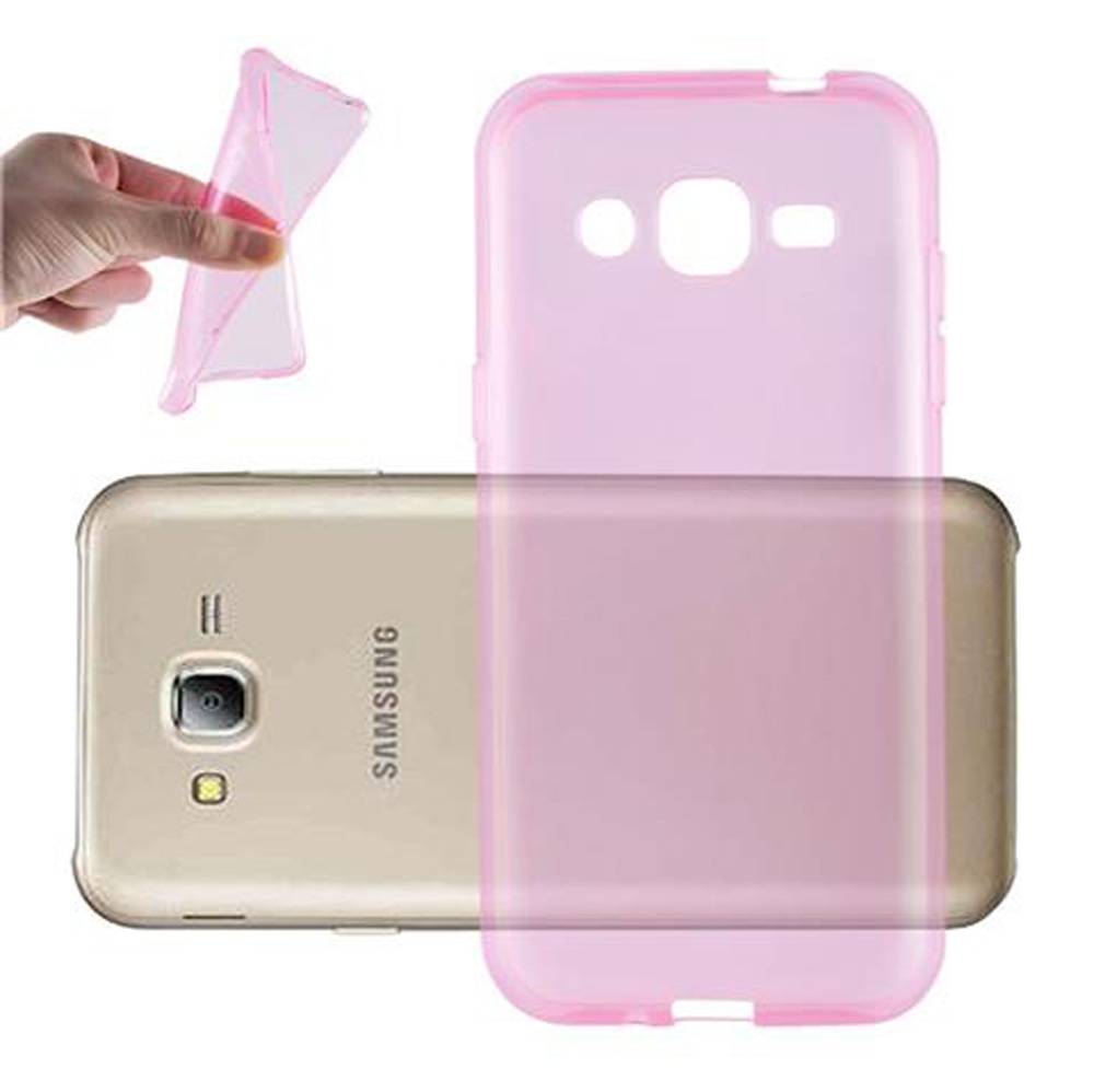 Cadorabo Hülle für Samsung Galaxy J2 2015 Schutz Hülle in Pink Schutzhülle TPU Silikon Cover Etui Case