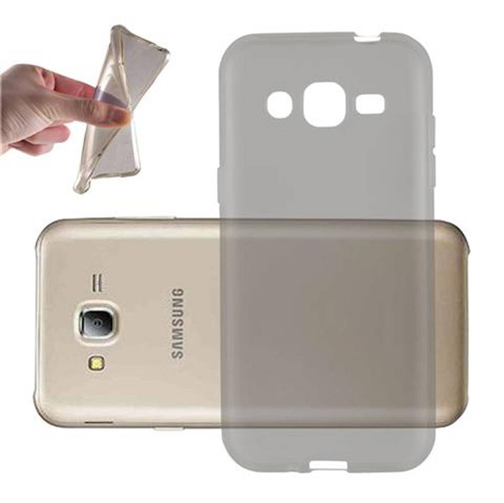 Cadorabo Hülle für Samsung Galaxy J2 2015 Schutz Hülle in Schwarz Schutzhülle TPU Silikon Cover Etui Case