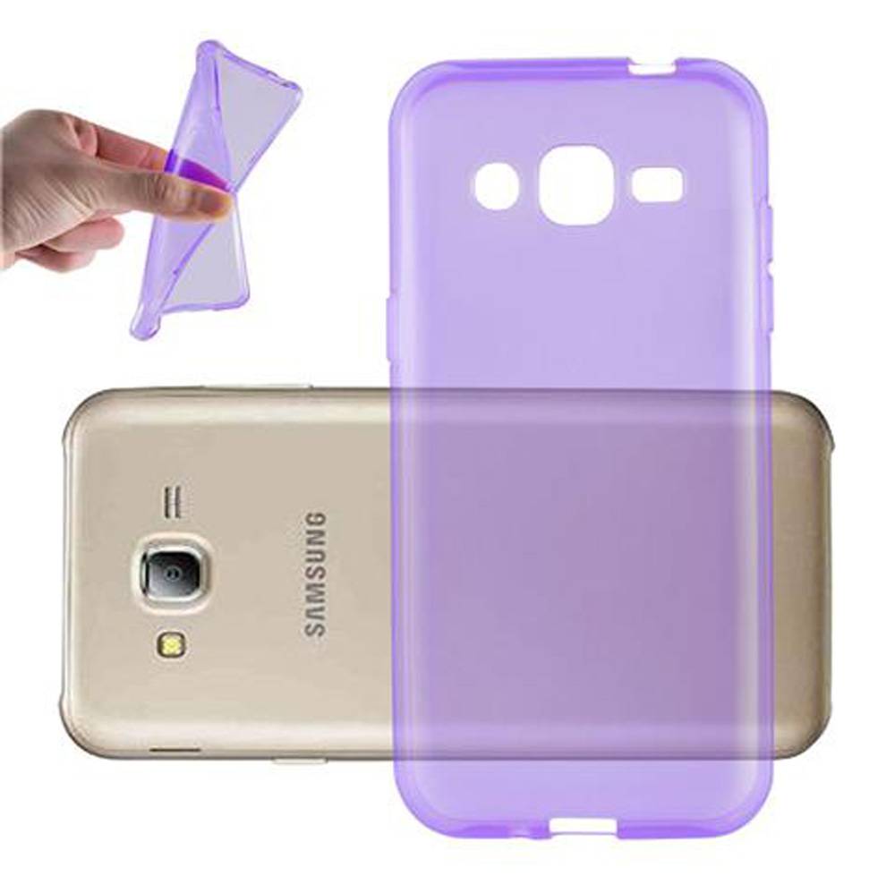 Cadorabo Hülle für Samsung Galaxy J2 2015 Schutz Hülle in Lila Schutzhülle TPU Silikon Cover Etui Case