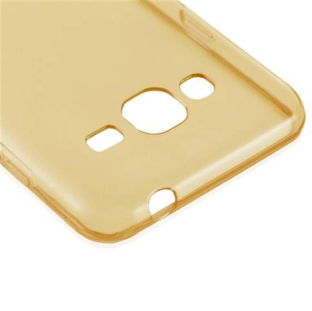 Cadorabo Hülle für Samsung Galaxy J3 2016 Schutz Hülle in Gelb Schutzhülle TPU Silikon Cover Etui Case