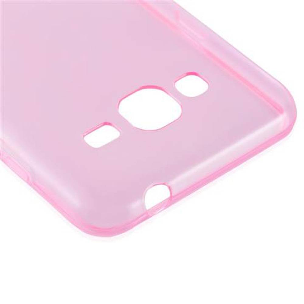 Cadorabo Hülle für Samsung Galaxy J3 2016 Schutz Hülle in Pink Schutzhülle TPU Silikon Cover Etui Case
