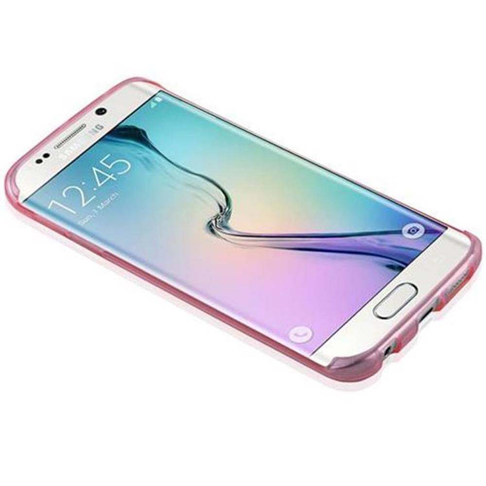 Cadorabo Hülle für Samsung Galaxy S6 EDGE Schutz Hülle in Pink Schutzhülle TPU Silikon Cover Etui Case
