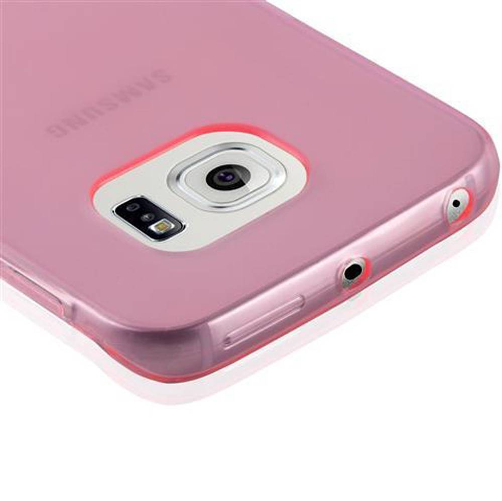 Cadorabo Hülle für Samsung Galaxy S6 EDGE Schutz Hülle in Pink Schutzhülle TPU Silikon Cover Etui Case