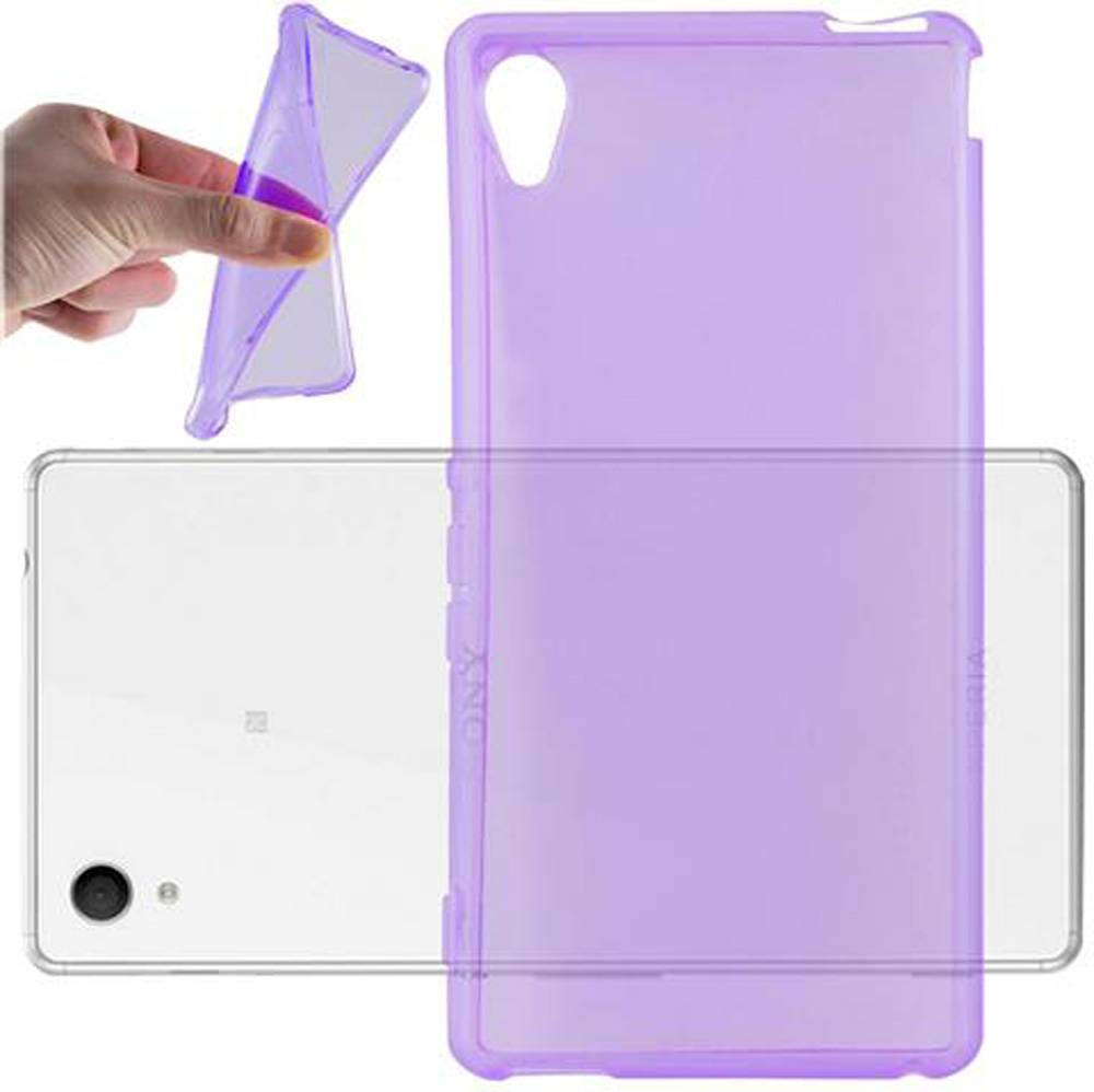 Cadorabo Hülle für Sony Xperia M4 AQUA Schutz Hülle in Lila Schutzhülle TPU Silikon Cover Etui Case