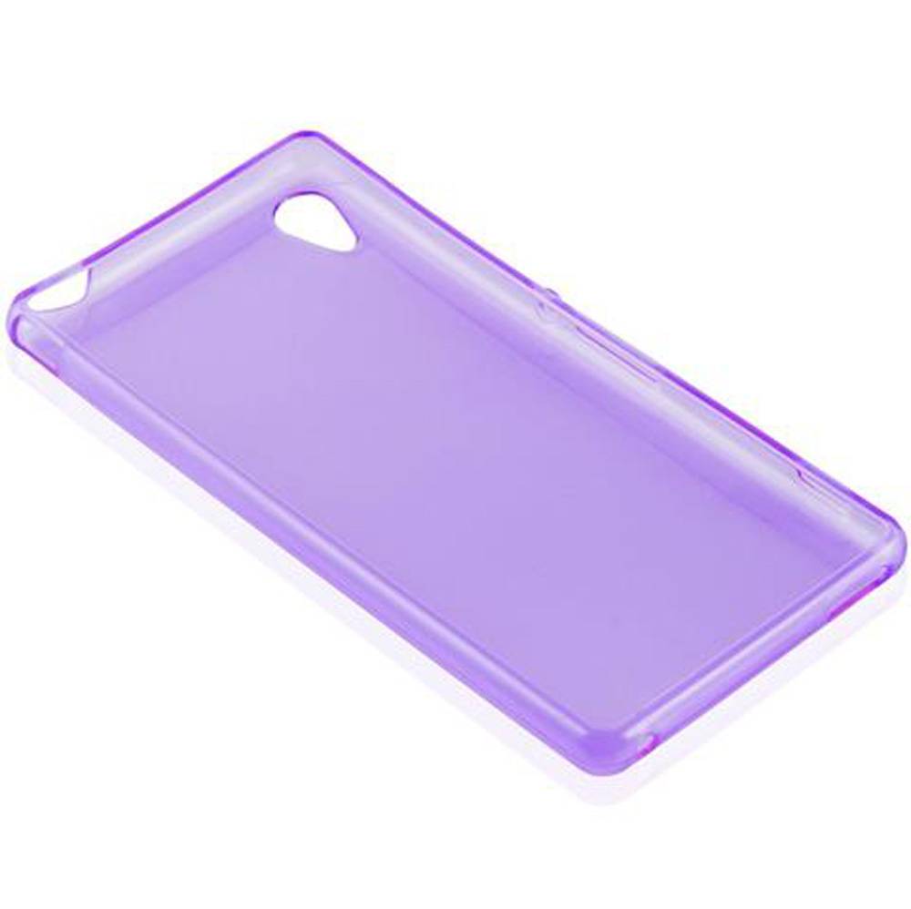 Cadorabo Hülle für Sony Xperia M4 AQUA Schutz Hülle in Lila Schutzhülle TPU Silikon Cover Etui Case