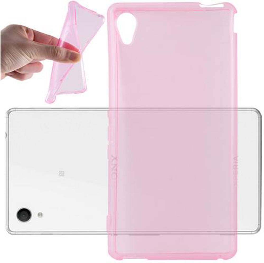 Cadorabo Hülle für Sony Xperia M4 AQUA Schutz Hülle in Pink Schutzhülle TPU Silikon Cover Etui Case