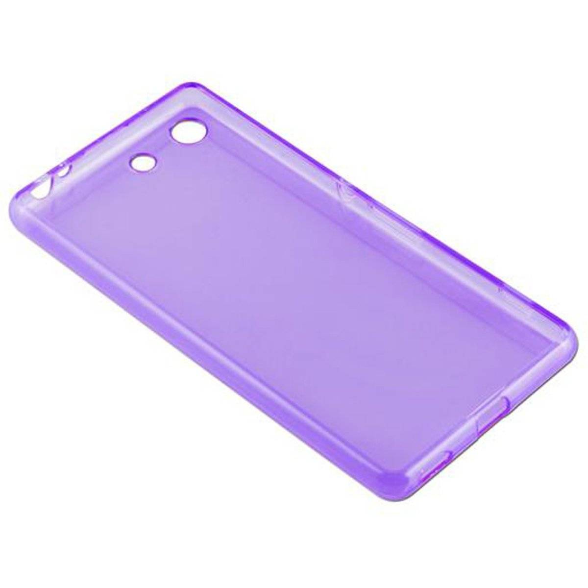 Flexible TPU Silikon Handy Schutzhülle - Hülle - ultra slim, transparent lila, Backcover für Sony Xperia M5