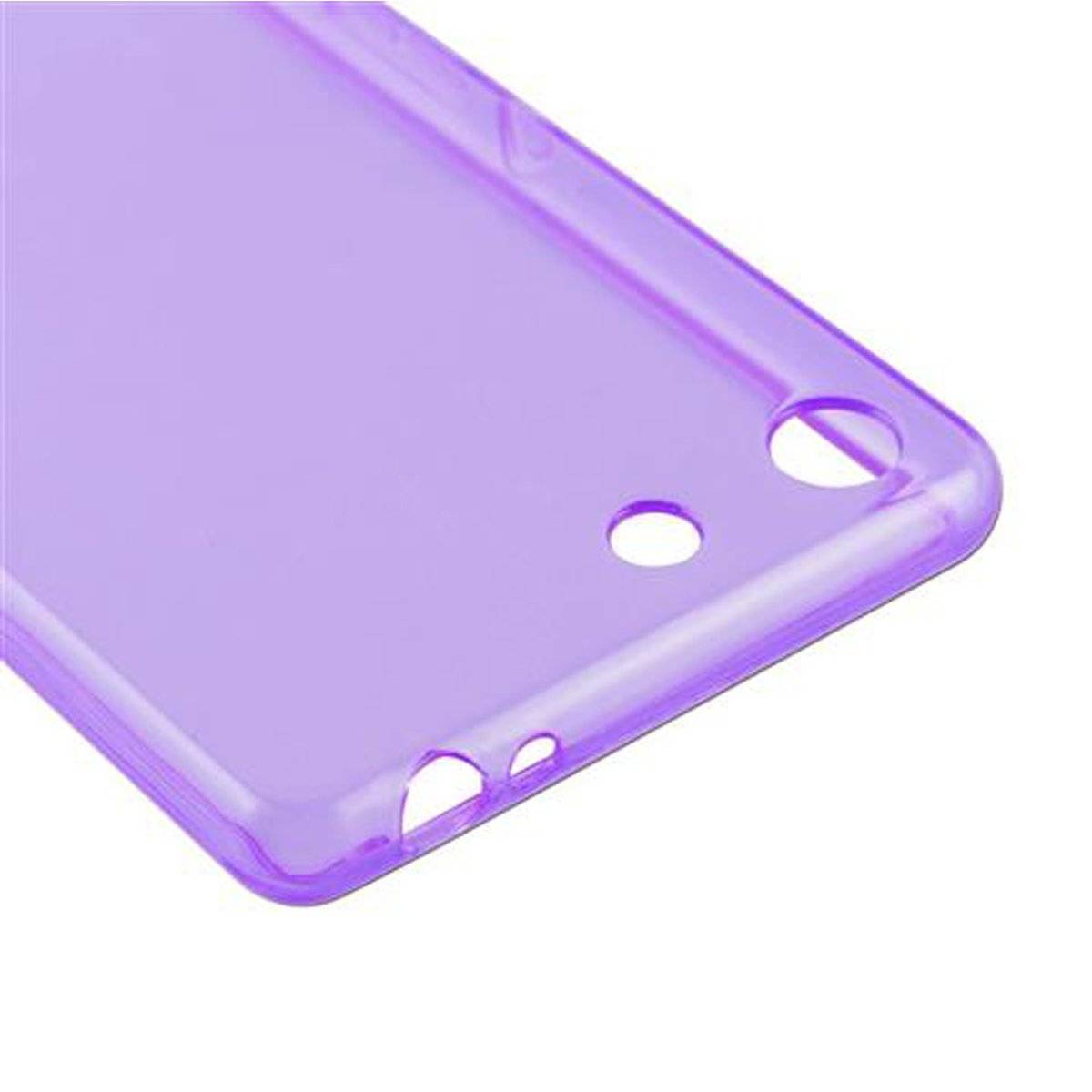 Flexible TPU Silikon Handy Schutzhülle - Hülle - ultra slim, transparent lila, Backcover für Sony Xperia M5
