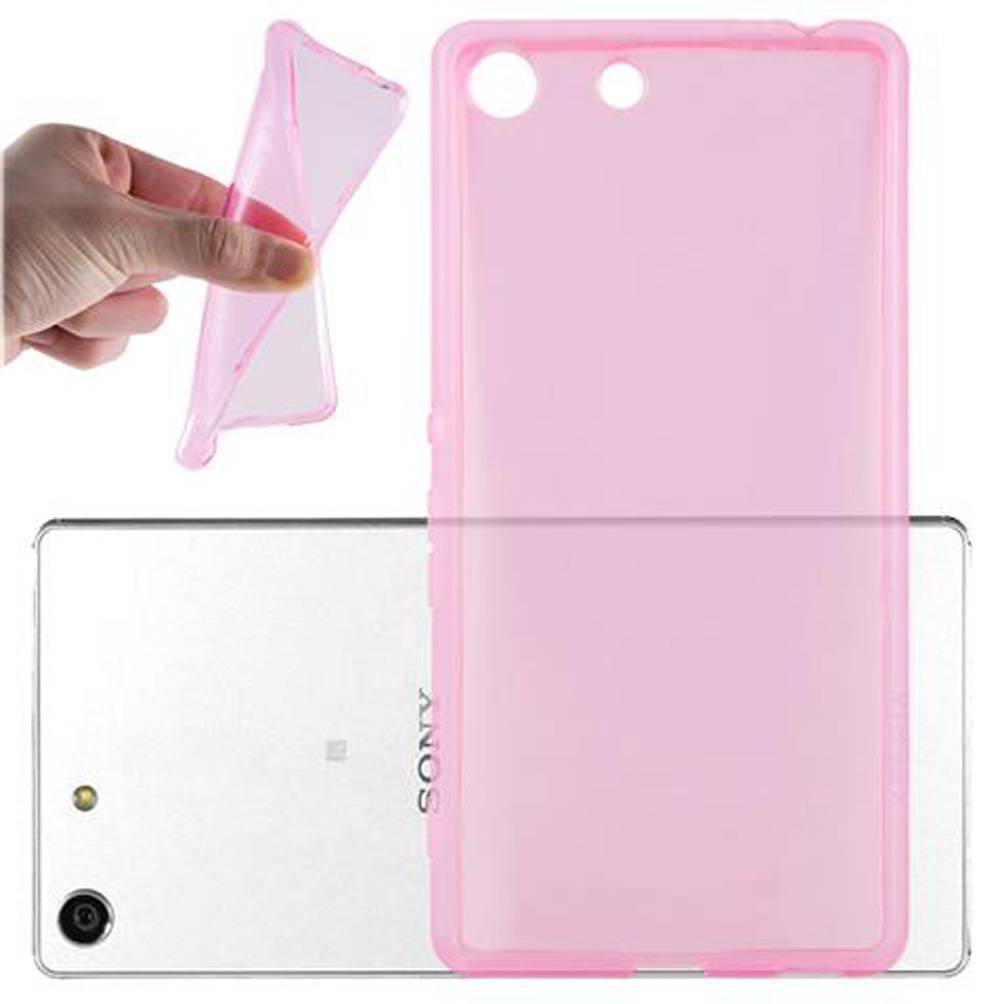Cadorabo Hülle für Sony Xperia M5 Schutz Hülle in Pink Schutzhülle TPU Silikon Cover Etui Case