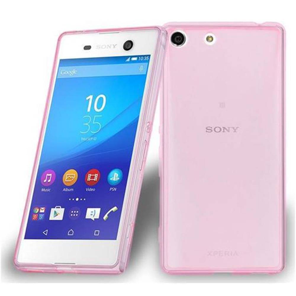 Cadorabo Hülle für Sony Xperia M5 Schutz Hülle in Pink Schutzhülle TPU Silikon Cover Etui Case