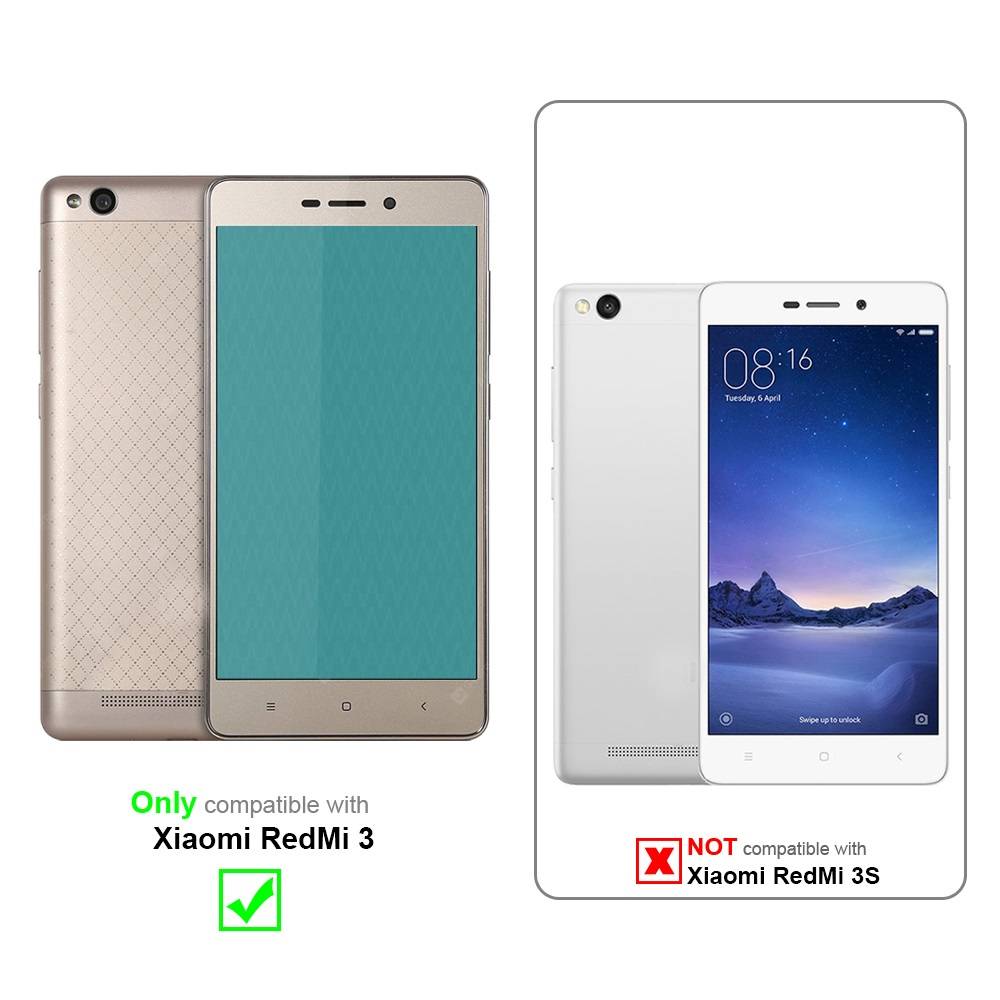 Cadorabo Hülle für Xiaomi RedMi 3 Schutz Hülle in Pink Schutzhülle TPU Silikon Cover Etui Case