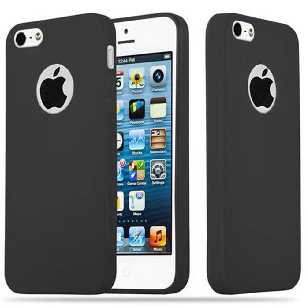 Cadorabo Hülle für Apple iPhone 5 / 5S / SE 2016 Schutzhülle in Schwarz Handyhülle TPU Silikon Etui Case Cover