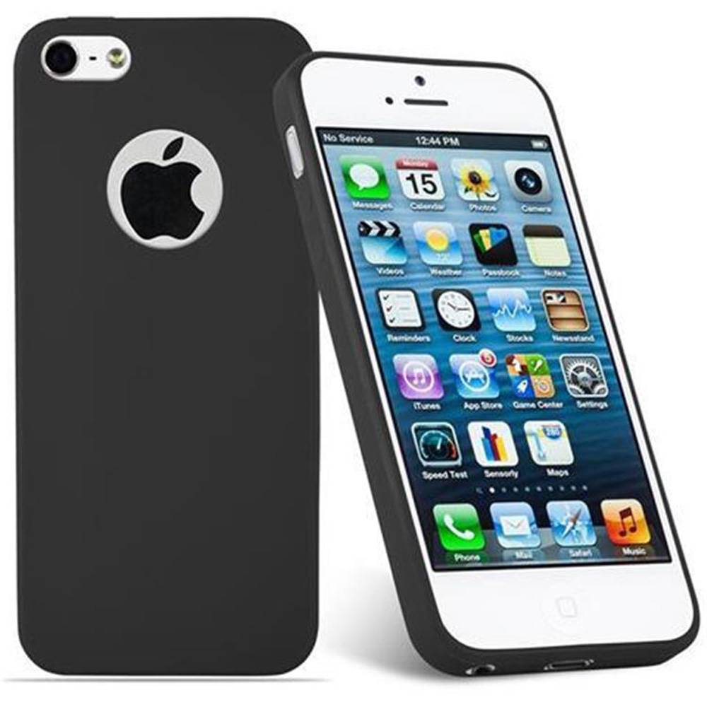 Cadorabo Hülle für Apple iPhone 5 / 5S / SE 2016 Schutzhülle in Schwarz Handyhülle TPU Silikon Etui Case Cover