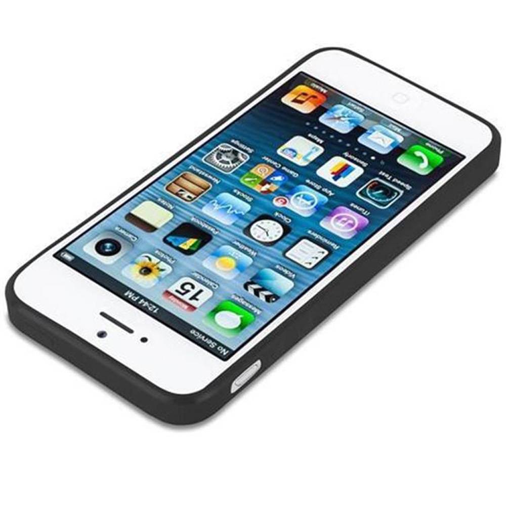 Cadorabo Hülle für Apple iPhone 5 / 5S / SE 2016 Schutzhülle in Schwarz Handyhülle TPU Silikon Etui Case Cover