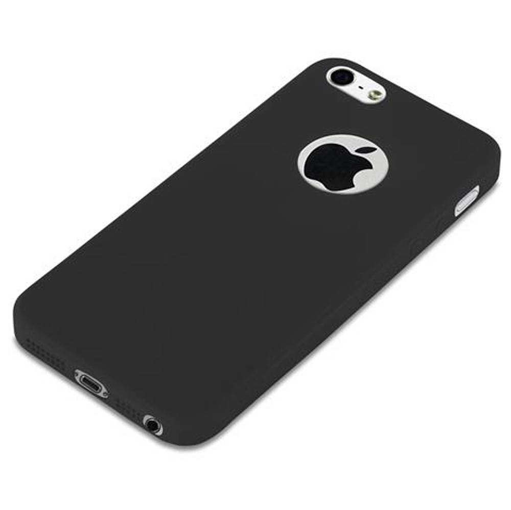 Cadorabo Hülle für Apple iPhone 5 / 5S / SE 2016 Schutzhülle in Schwarz Handyhülle TPU Silikon Etui Case Cover