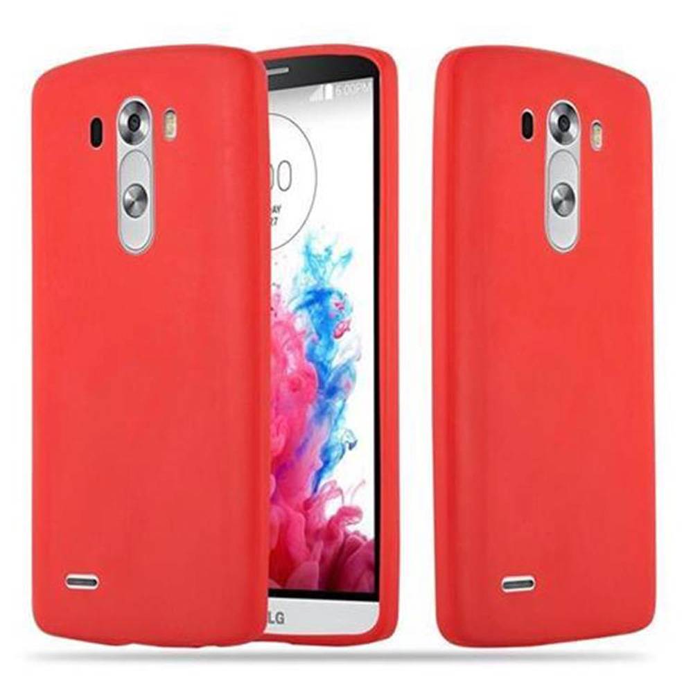 Cadorabo Hülle für LG G3 Schutzhülle in Rot Handyhülle TPU Silikon Etui Case Cover